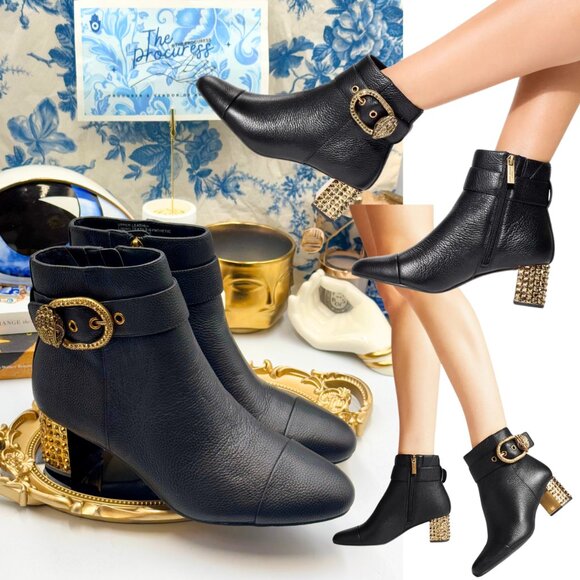 Kurt Geiger Shoes - 🆕 KURT GEIGER LONDON 🧿 NWOT Mayfair 55 Ankle Boot Boot, Black Gold, Sz 41 US10